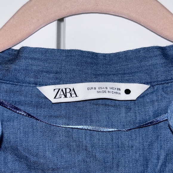 ZARA blue and white embroidered mini dress - Picture 2 of 4